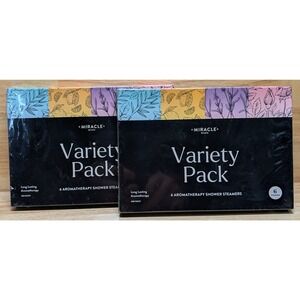 Miracle Made Shower Steamers Variety Pack Lot of 2 Sealed 12 Aromatherapy Tabs